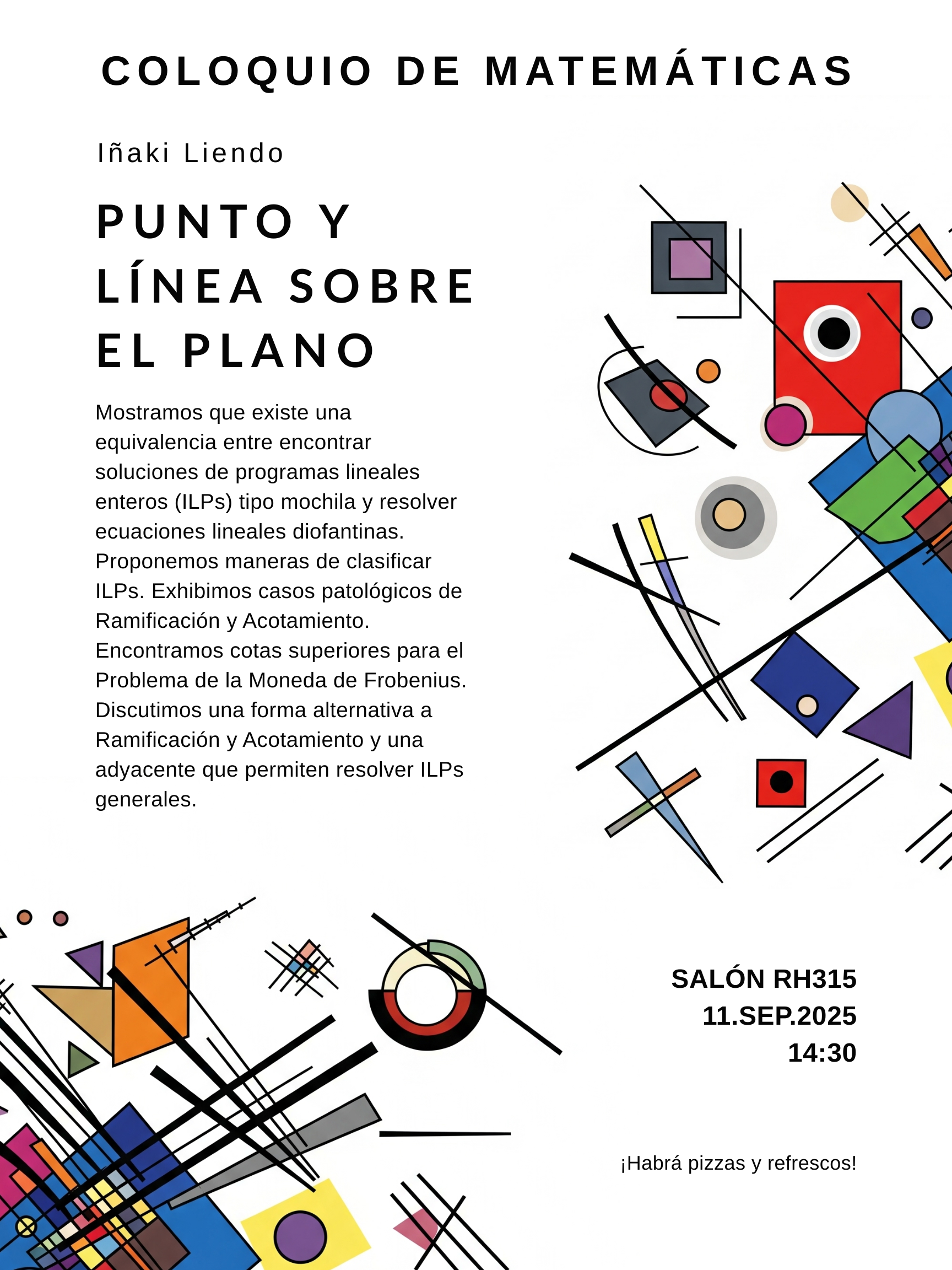 Coloquio de Matemáticas: Punto y línea sobre el plano